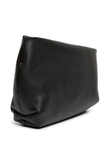 Fanta asymmetric leather clutch bag