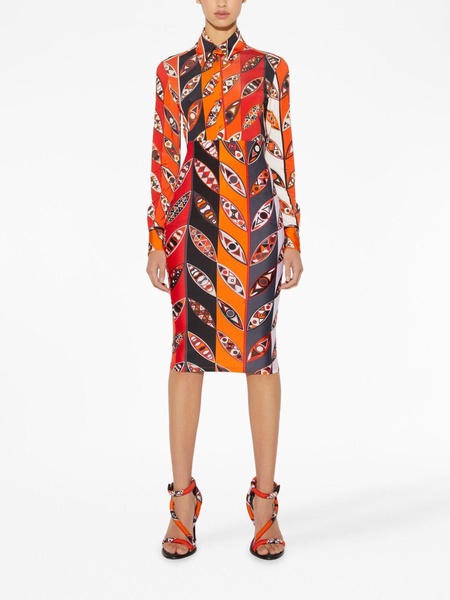 Girandole-print pencil skirt