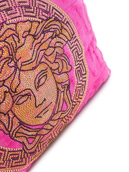 Pink Medusa Head Crystal Embellished Tote Bag