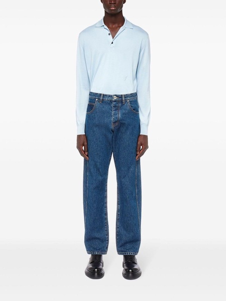 mid-rise straight-leg jeans