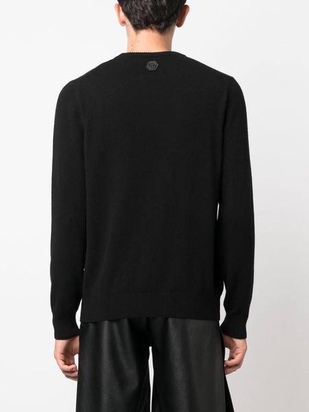 skull-appliqué cashmere sweatshirt