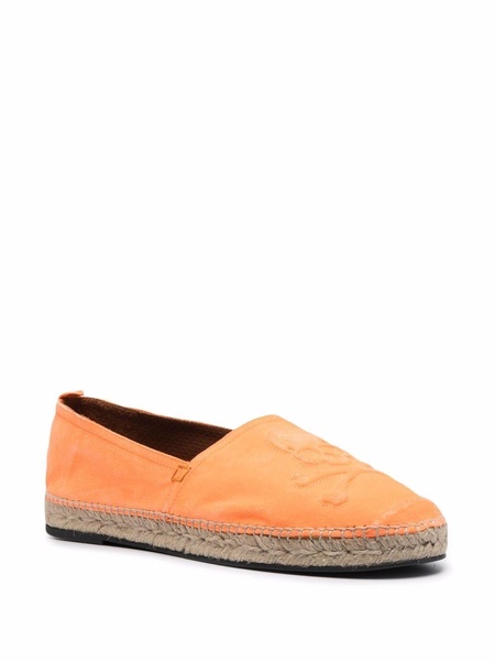 orange leather espadrilles