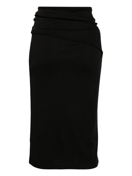 Orbit ribbed midi skirt