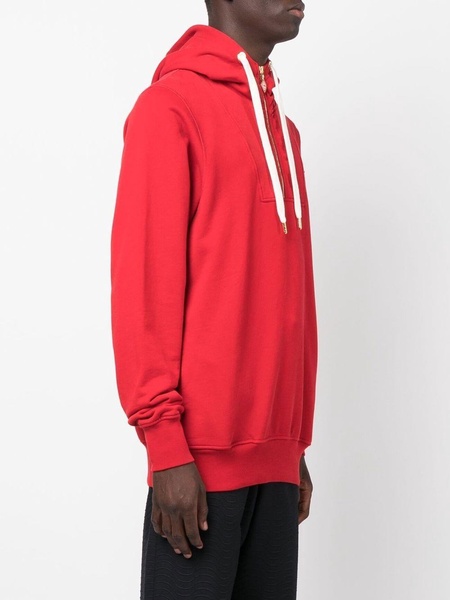 logo-patch zip-neck hoodie