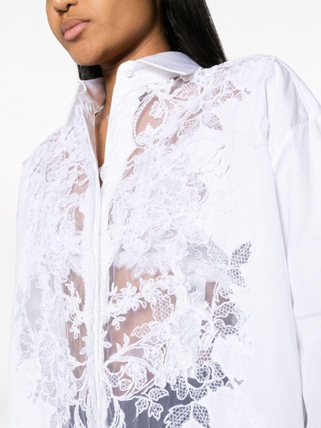 lace-pattern cotton shirt 