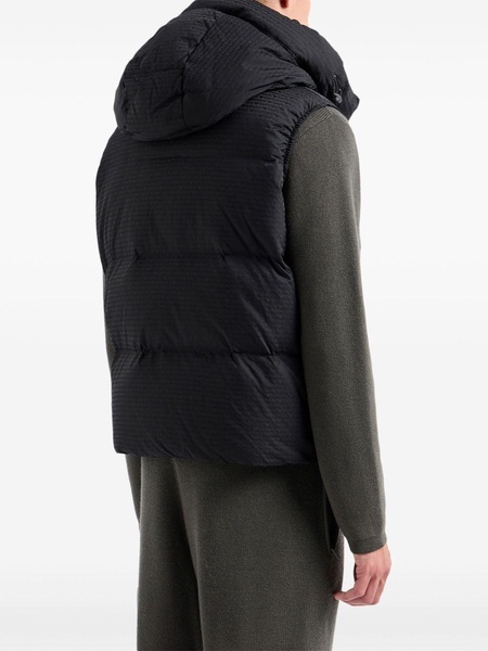 hooded zip-front down vest