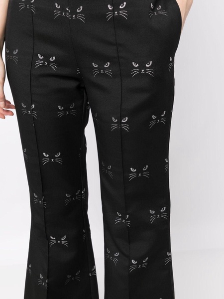 Circa 72 patterned jacquard flared trousers