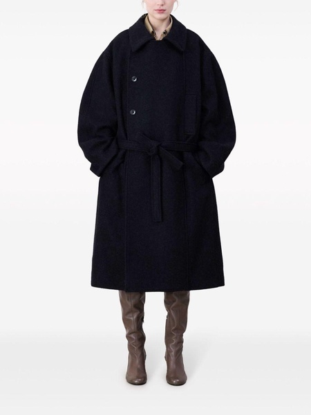 asymmetrical wool coat 