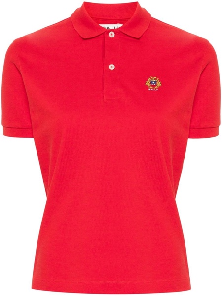 logo-embroidered cotton polo top