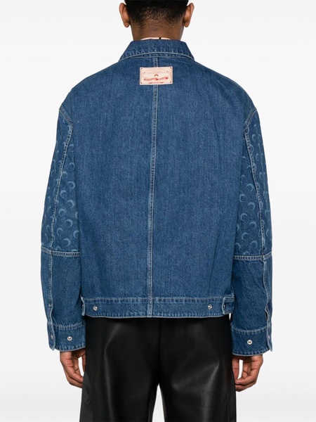 crescent moon-print denim jacket