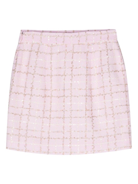 sequin-embellished tweed mini skirt