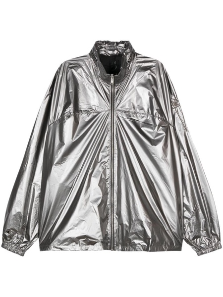 metallic-sheen windbreaker jacket