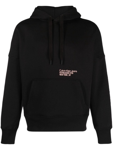 Layered Address Hwk drawstring hoodie