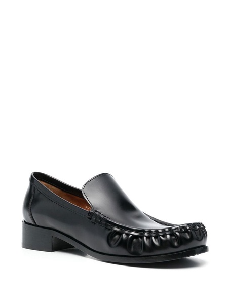 block-heel leather loafers