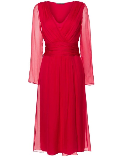 A-line silk wrap dress