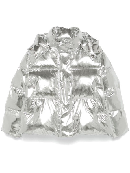 metallic puffer jacket