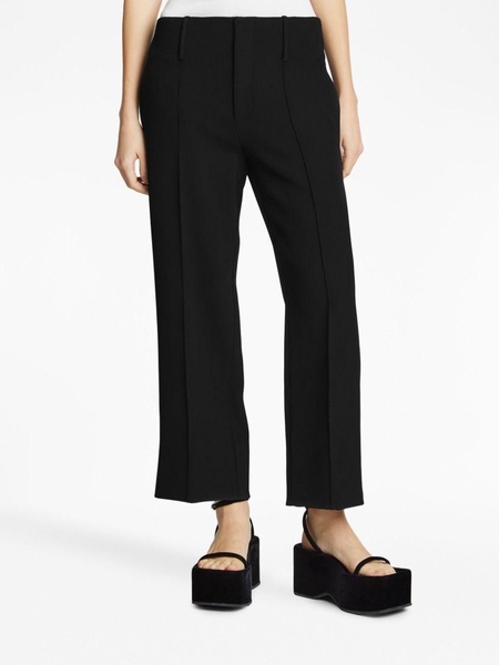 mid-rise crepe cropped trousers