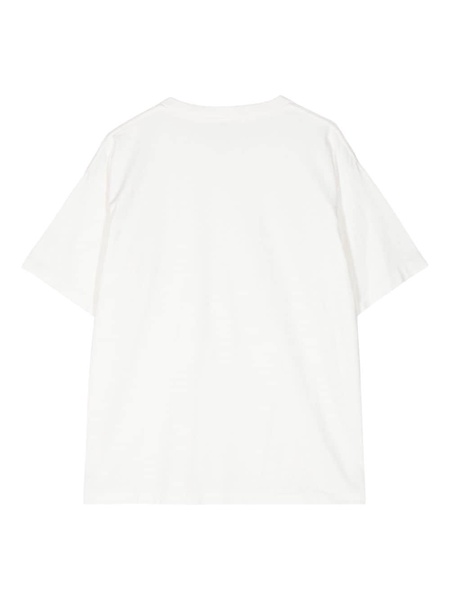 White Flower Logo-Embroidery T-Shirt