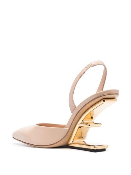 100mm sculpted-heel slingback pumps