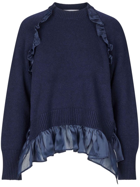 Villy ruffled ribbed jumper