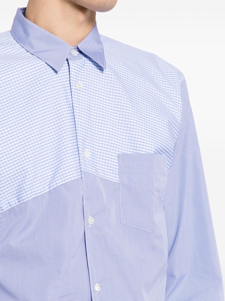 panelled checkered shirt