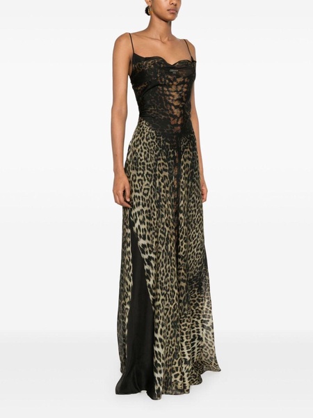 leopard-print maxi dress