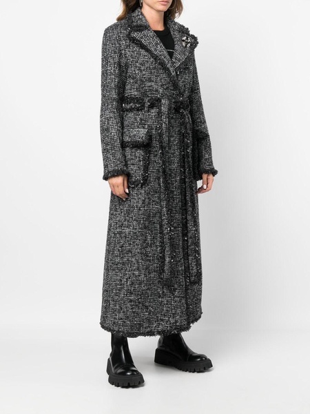 belted-waist curly coat