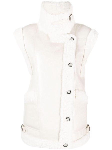 reversible faux-leather shearling gilet