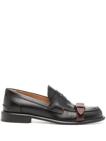 Animated buckle-detail leather loafers