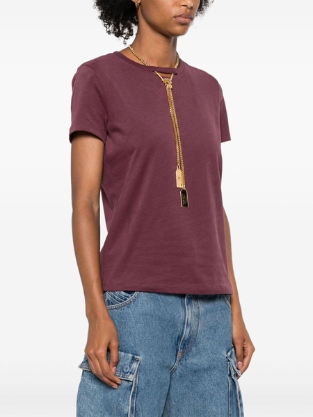 round-neck T-shirt with necklace