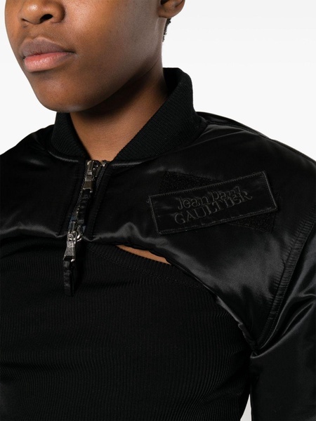 The Cropped satin bomber jacket