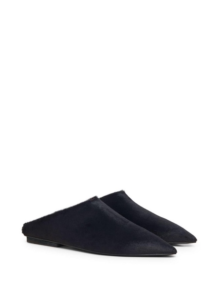 pointed-toe calf-hair mules