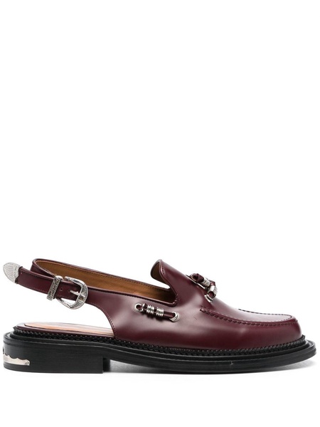 sling-back leather loafers