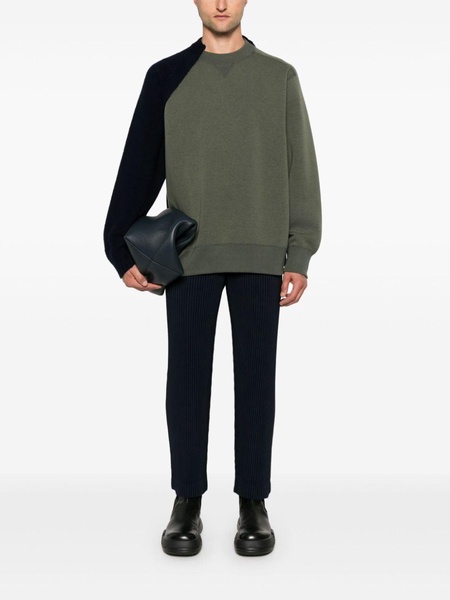 knit-panelled sweatshirt