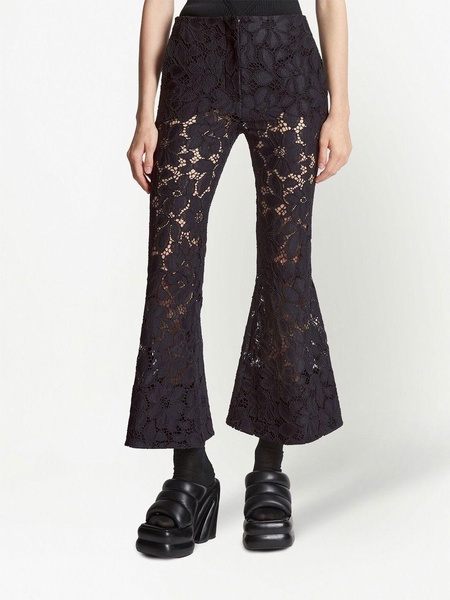 lace flared trousers