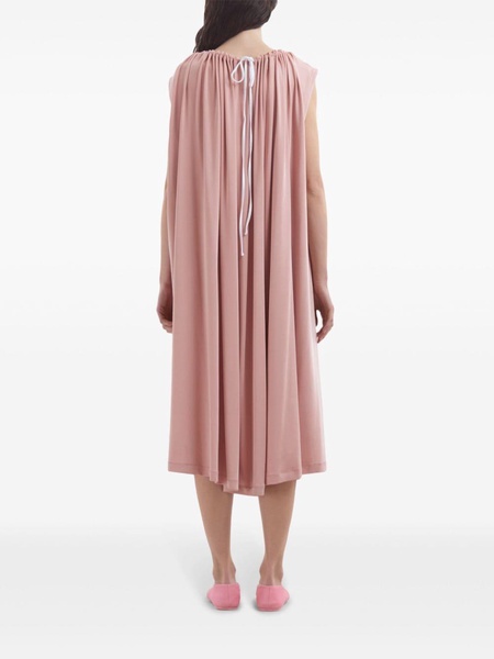 draped midi shift dress