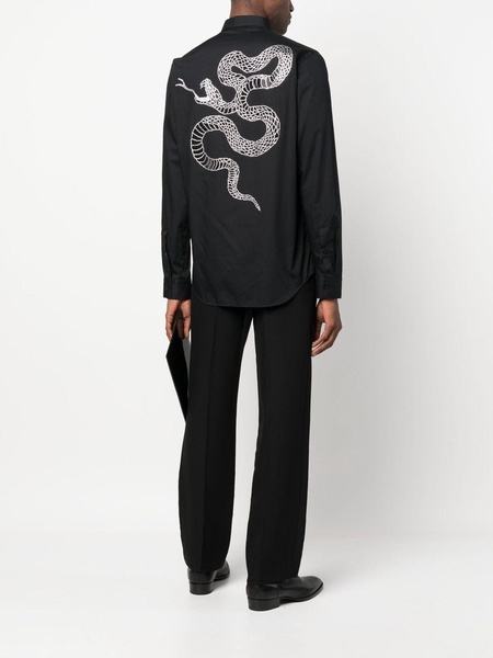 snake detail long-sleeve shirt 