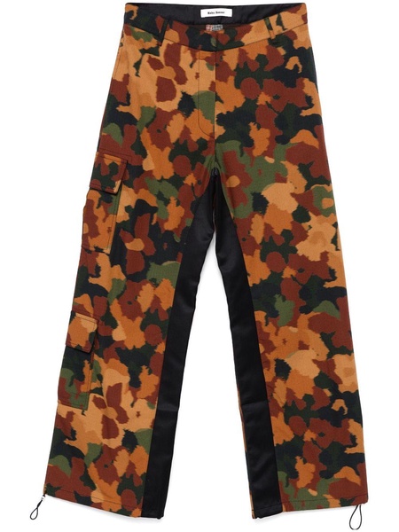 camouflage floral straight-legged trousers