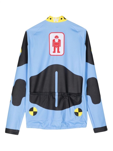 Dummy-print long-sleeve cycling top