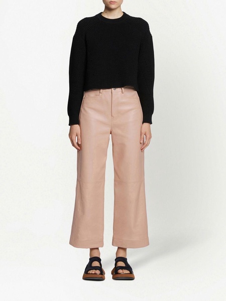 cropped leather trousers