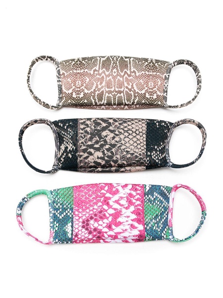 snakeskin-print face masks (pack of 3)