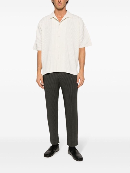 pleated straight-leg trousers