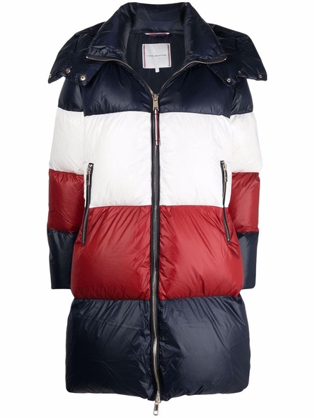 colour-block puffer coat