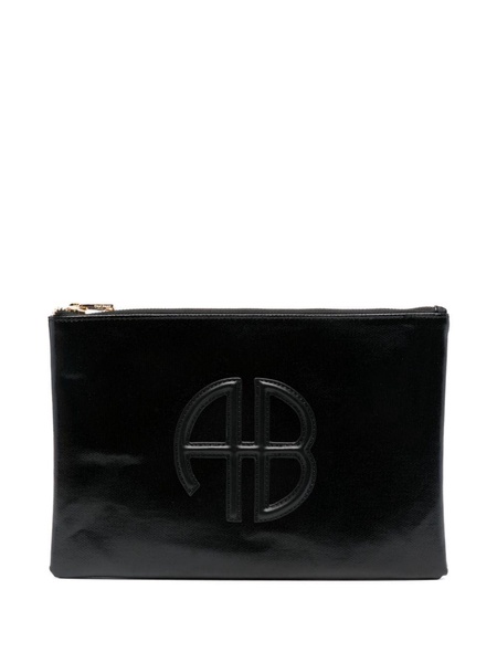 logo-patch clutch bag