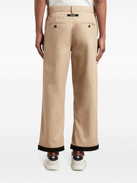 cotton straight-leg trousers