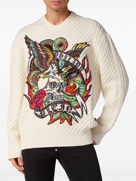 Tattoo graphic-print jumper