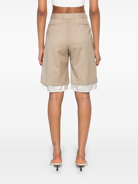 Neutral Knee-Lenght Tailored Shorts