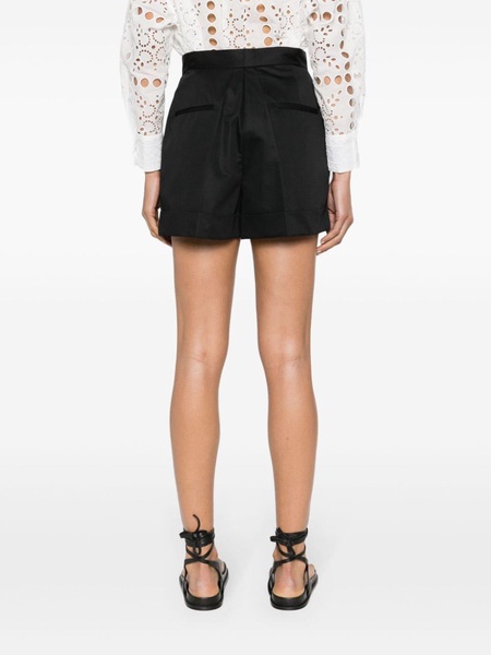 pleated cotton shorts