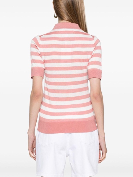 striped knitted polo shirt