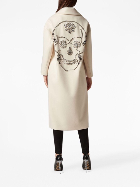 crystal-embroidered skull coat